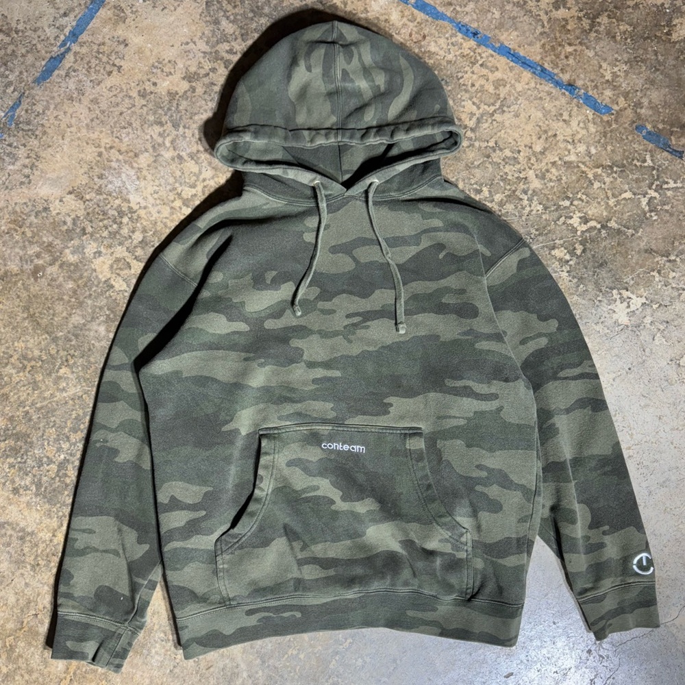 J&G Conte “CONTEAM” 100% Cotton Camo Hoodie - M